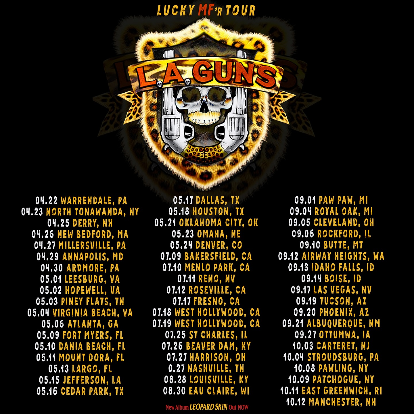 L.A. Guns Lucky MF'r Tour Poster 2025
