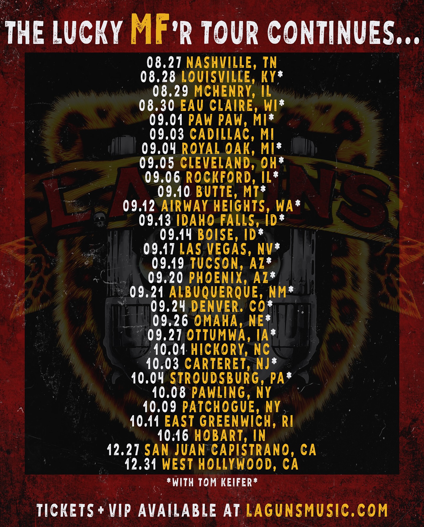 L.A. Guns Lucky MF'r Tour Poster 2025